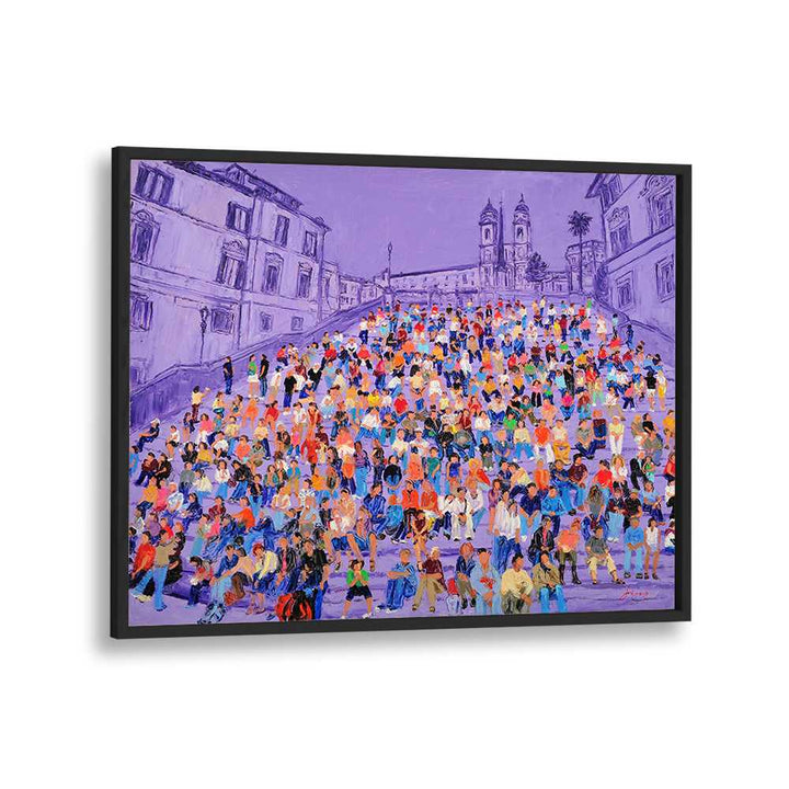 PURPLE SPANISH STEPS CROWD