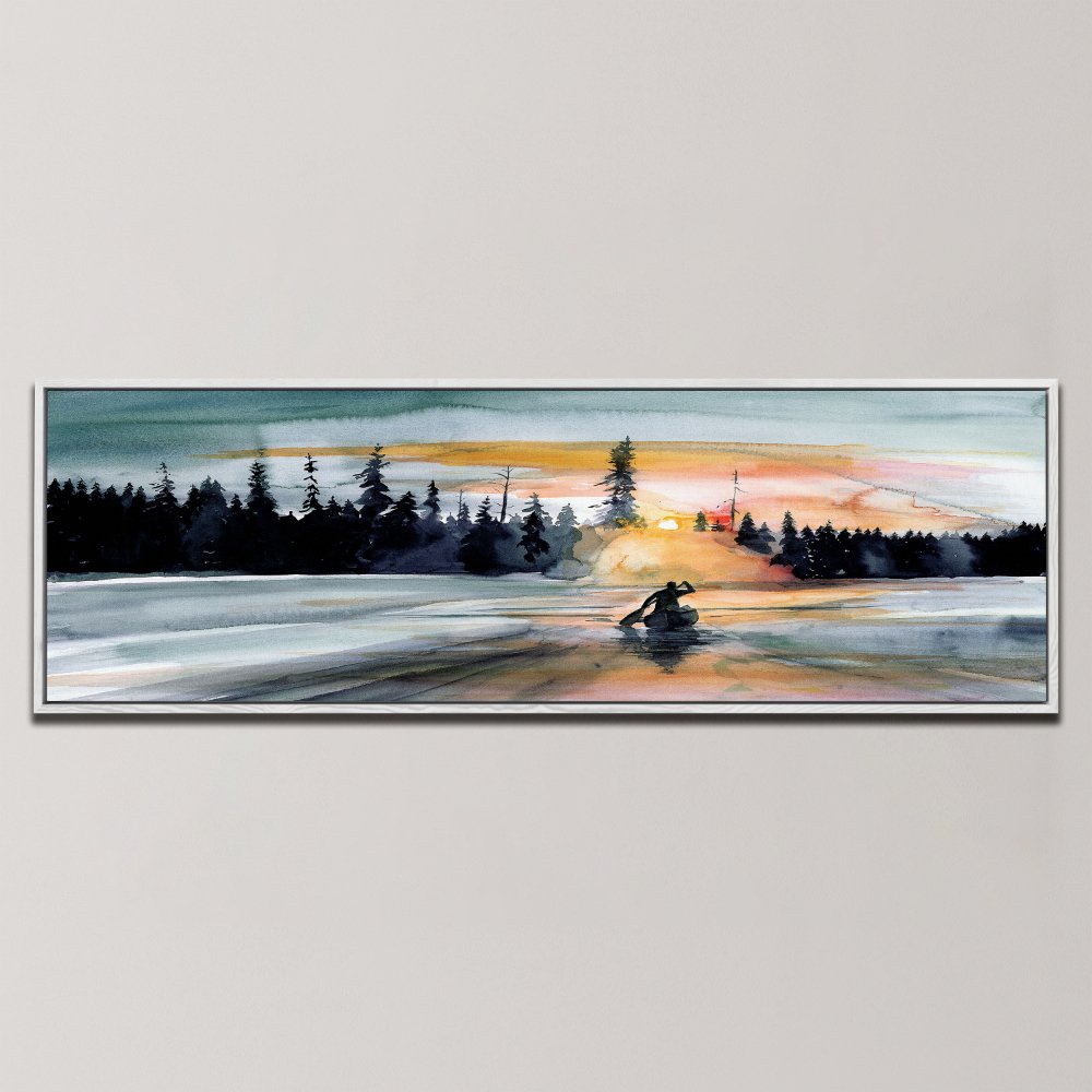 WILDERNESS LAKE PADDLING , PANORAMIC ART