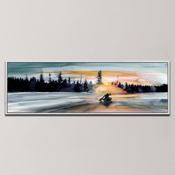 WILDERNESS LAKE PADDLING , PANORAMIC ART