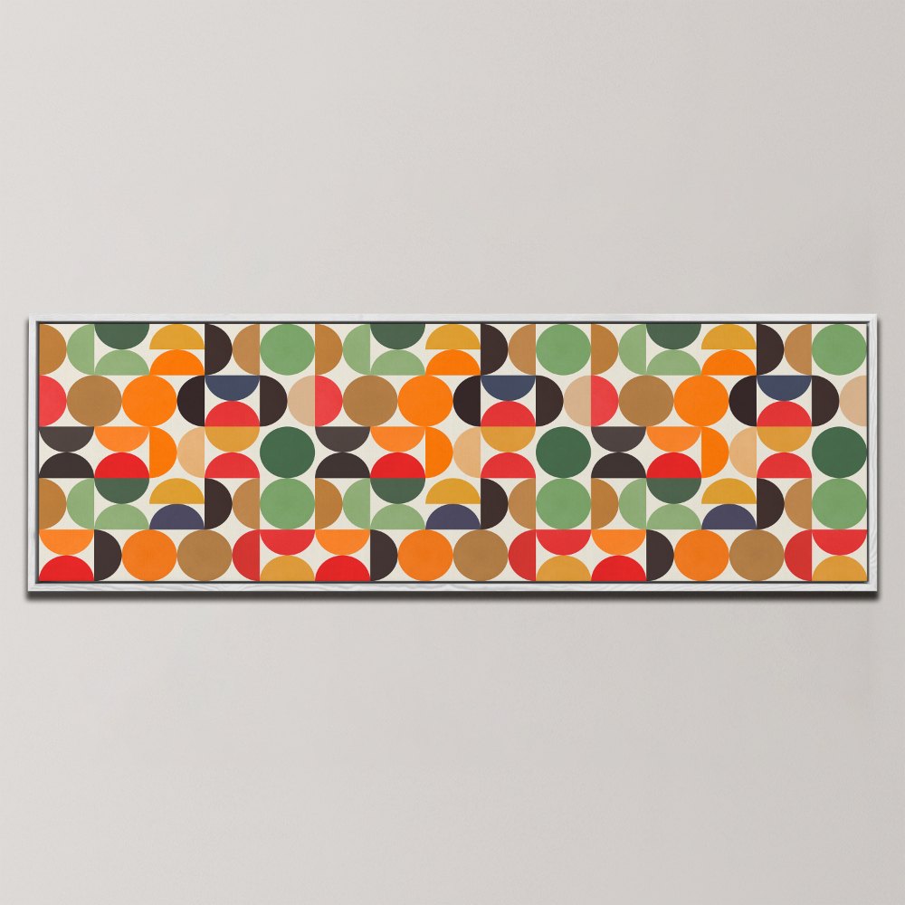 COLORFUL GEOMETRIC CIRCLES , PANORAMIC ART