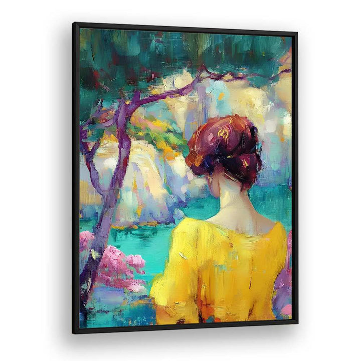 WOMAN IN COLORFUL GARDEN