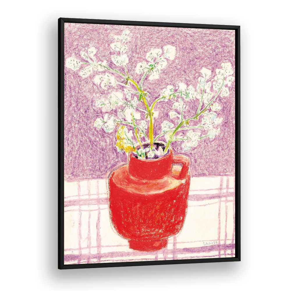 BRIGHT FLOWERS RED VASE