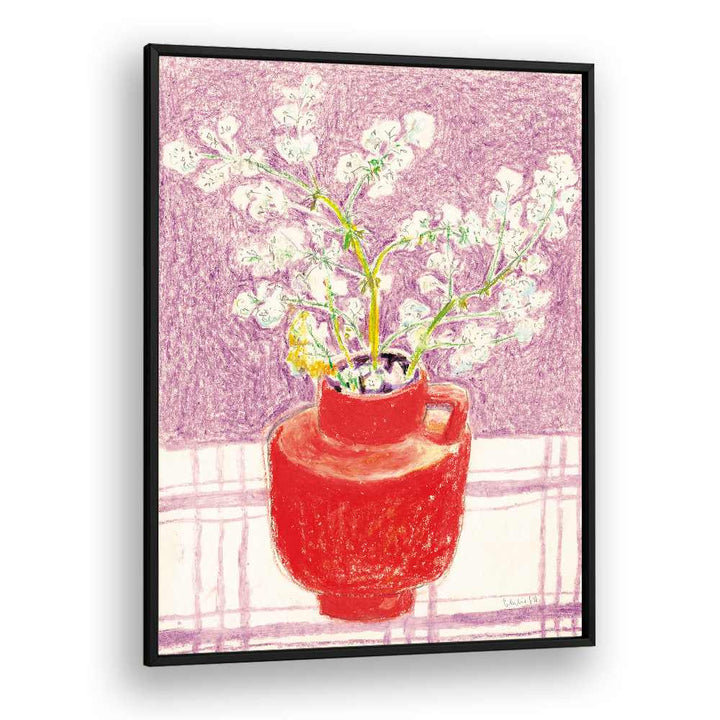 BRIGHT FLOWERS RED VASE