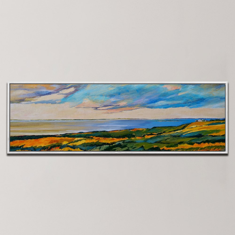 SEASIDE GOLDEN FIELDS , PANORAMIC ART