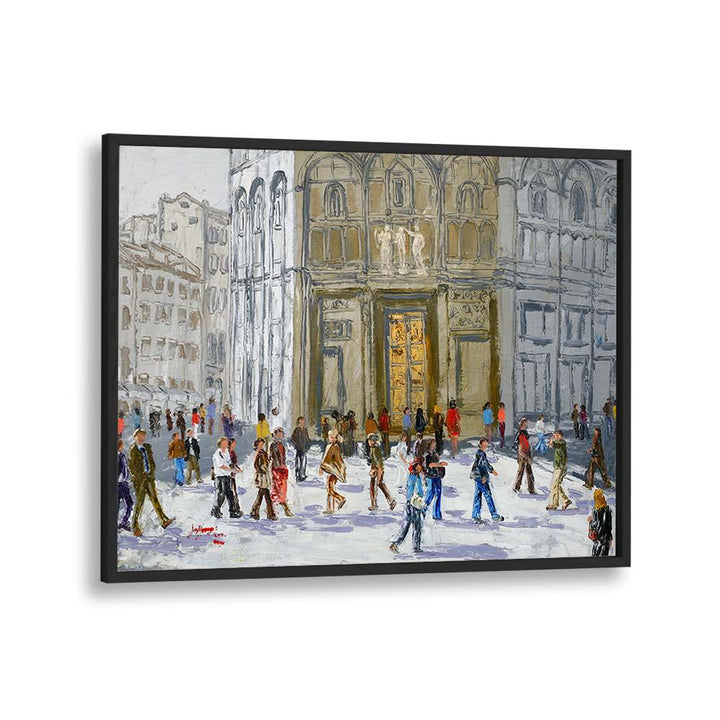 BUSTLING EUROPEAN CITY SQUARE
