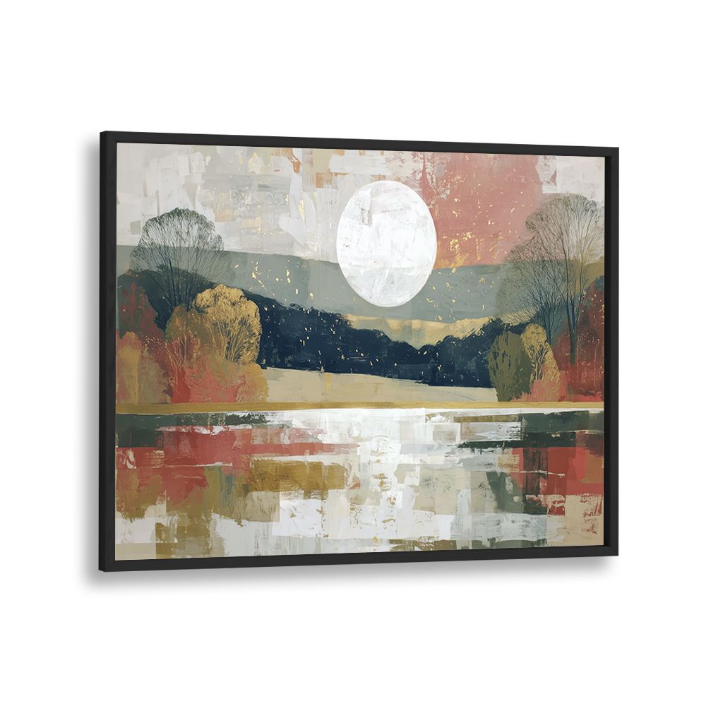MOONLIT LAKE WITH GOLDEN SHIMMER
