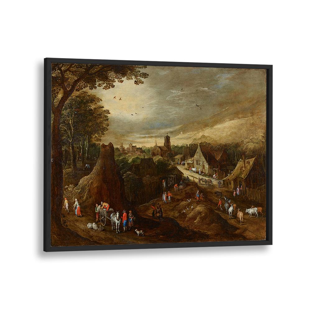 PEOPLE ON FARM , VINTAGE LANDSCAPE