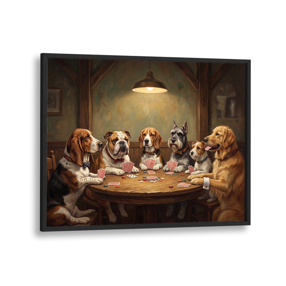 DOGS PLAYING POKER