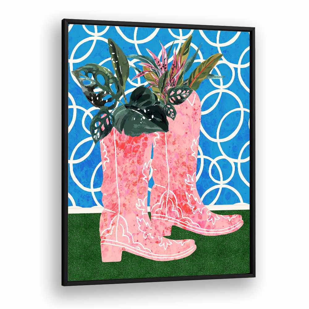 PINK BOOTS GREEN PLANTS