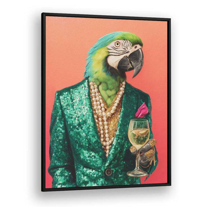 DAPPER PARROT WITH WINE