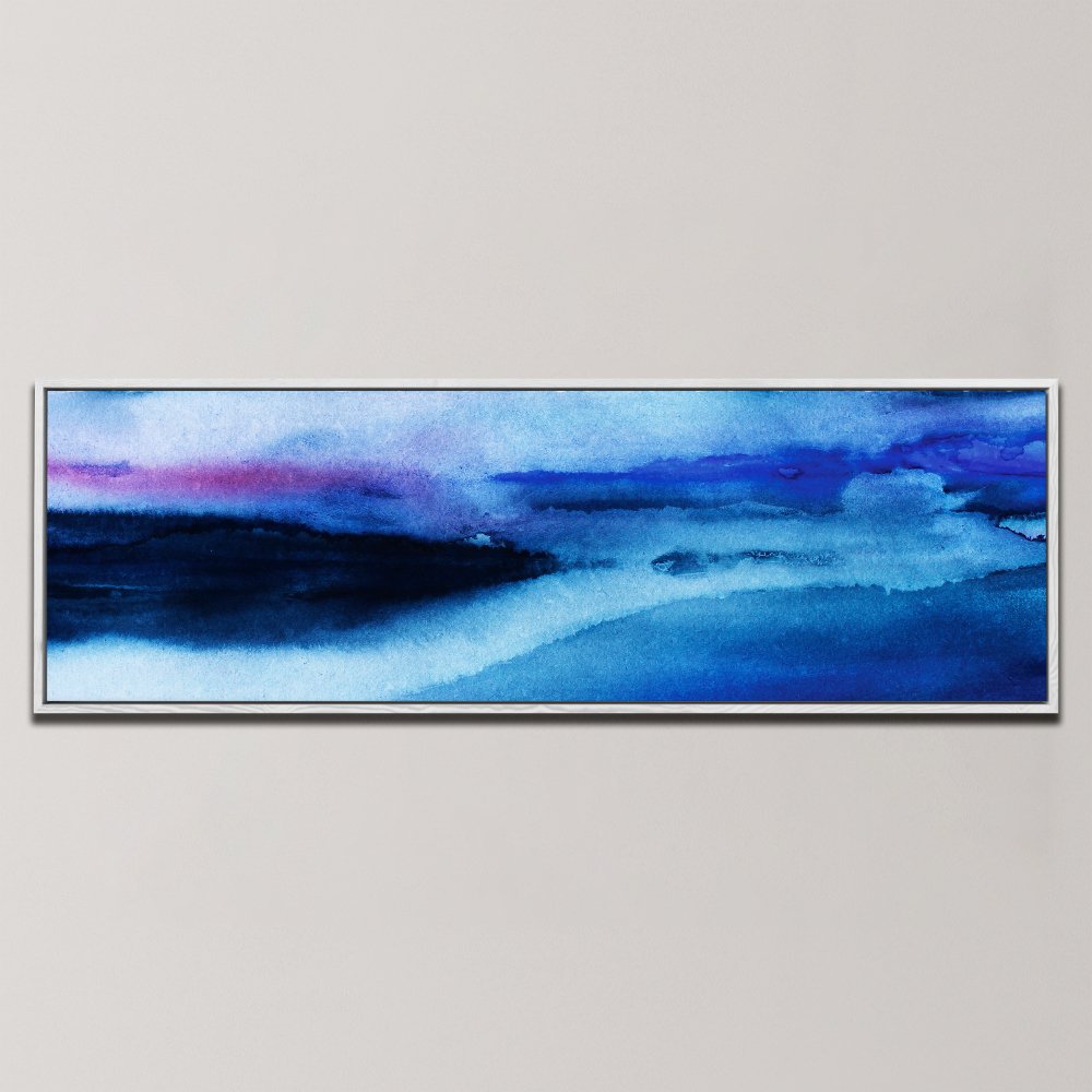 INDIGO HORIZON ABSTRACT , PANORAMIC ART