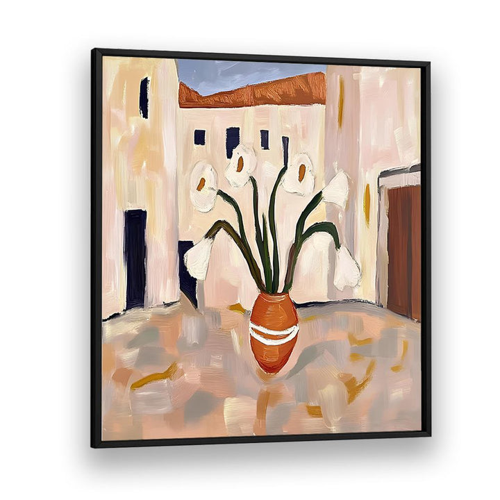 TERRACOTTA POT WHITE FLOWERS