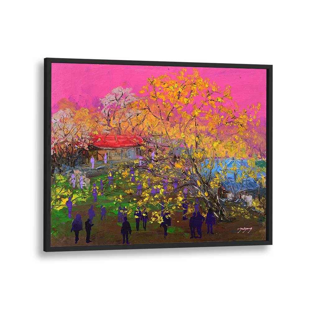 VIBRANT VILLAGE SCENE
