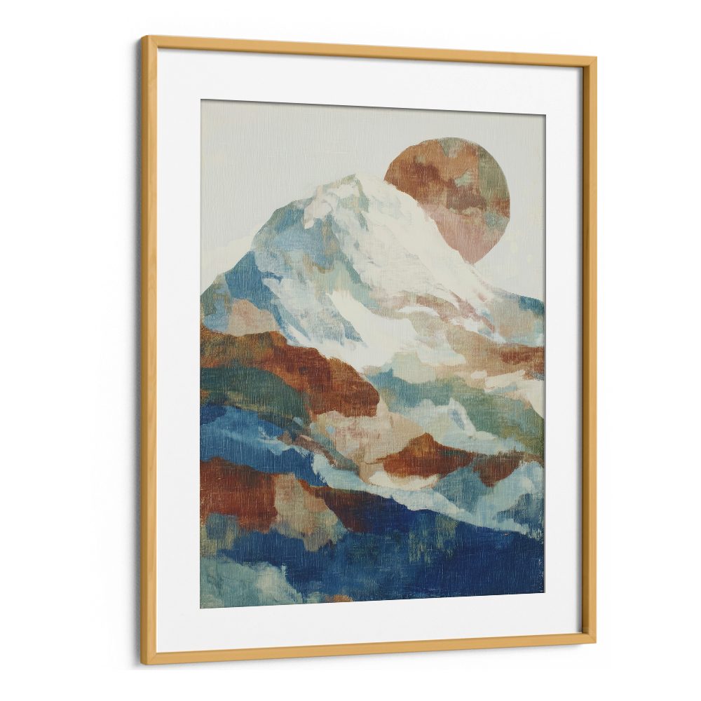 SNOW-CAPPED PEAK WITH MOON GLOW