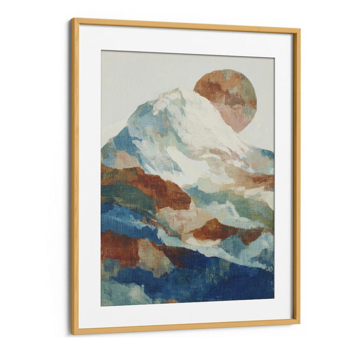 SNOW-CAPPED PEAK WITH MOON GLOW