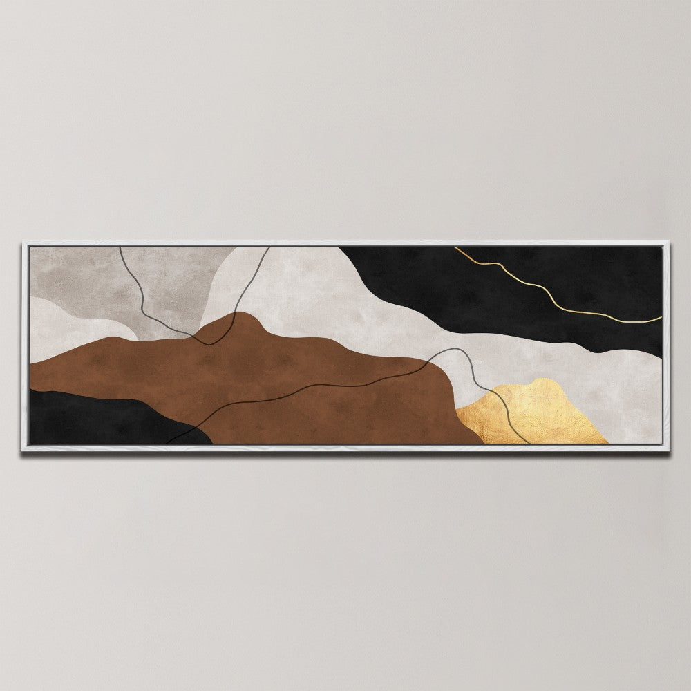 ABSTRACT GOLDEN CURVES , PANORAMIC ART