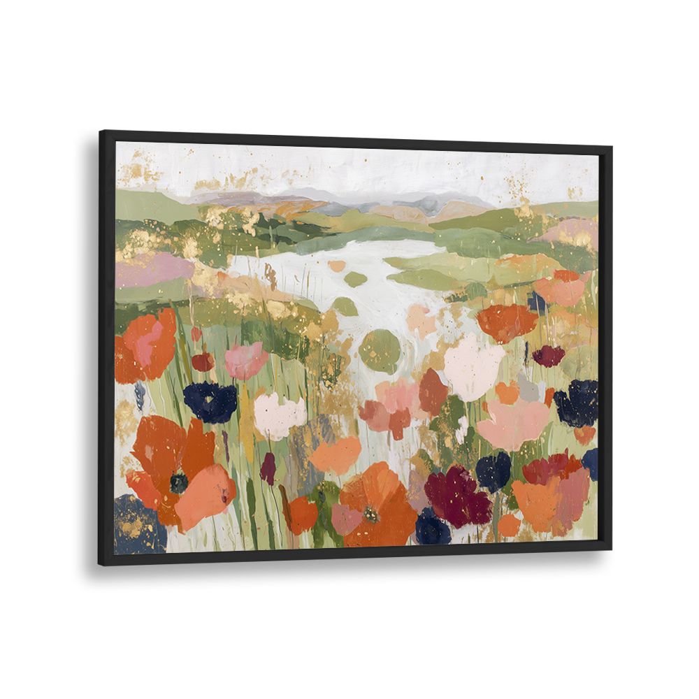 POPPY FIELD WITH WINDING STREAM