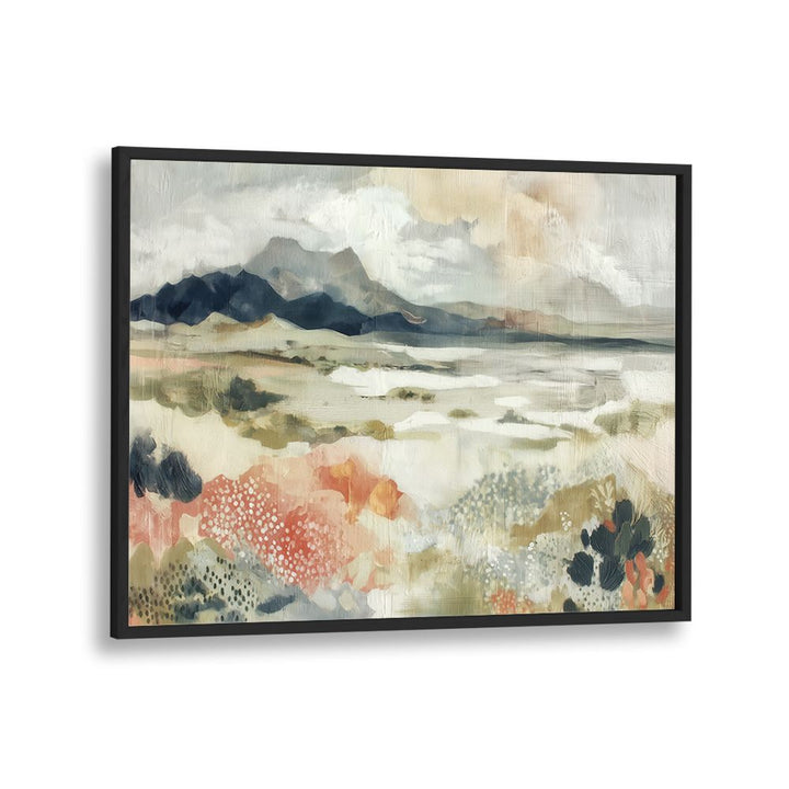 DESERT WILDFLOWERS AND DISTANT MOUNTAINS