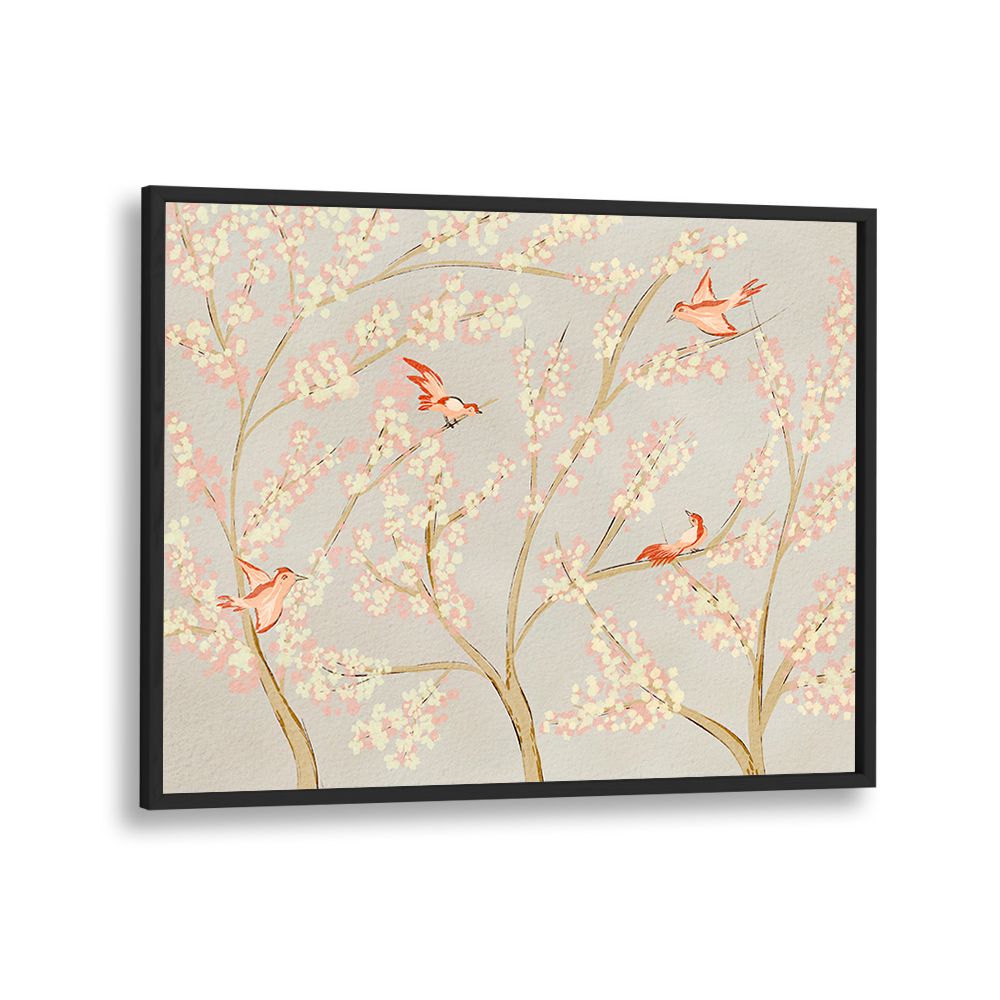 PINK BIRDS SPRING BLOSSOMS