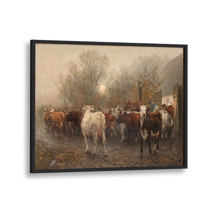 COWS DRIVEN OUT OF THE BARN