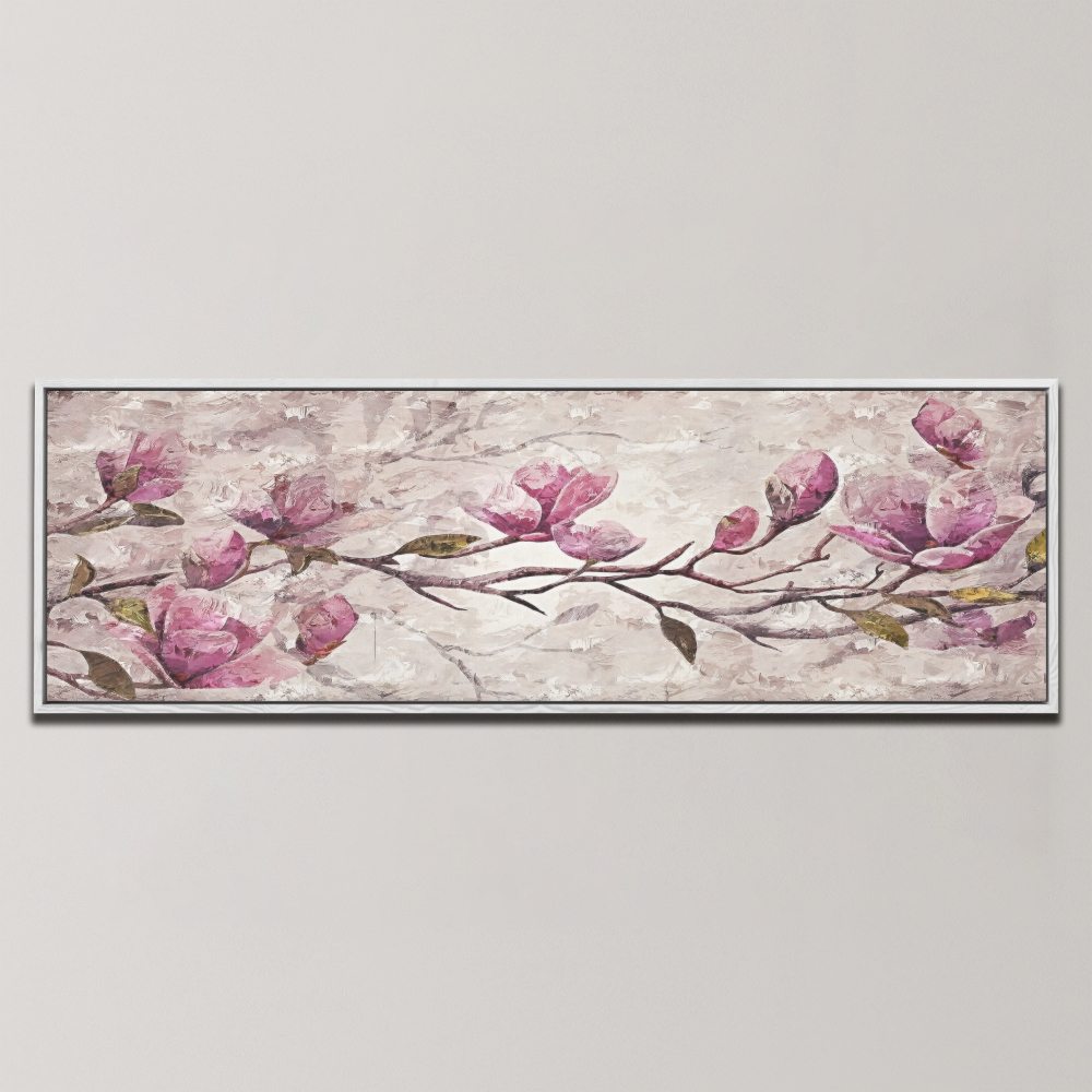 PAINTERLY MAGNOLIA BLOSSOMS , PANORAMIC ART