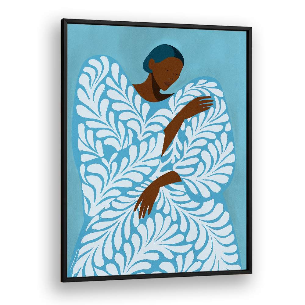 SERENE WOMAN BLUE PATTERN