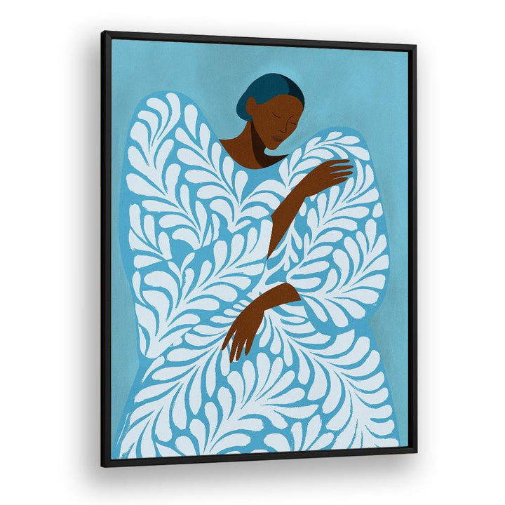 SERENE WOMAN BLUE PATTERN