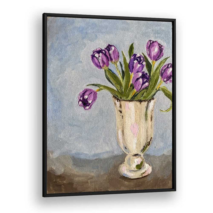 PURPLE TULIPS IN VASE