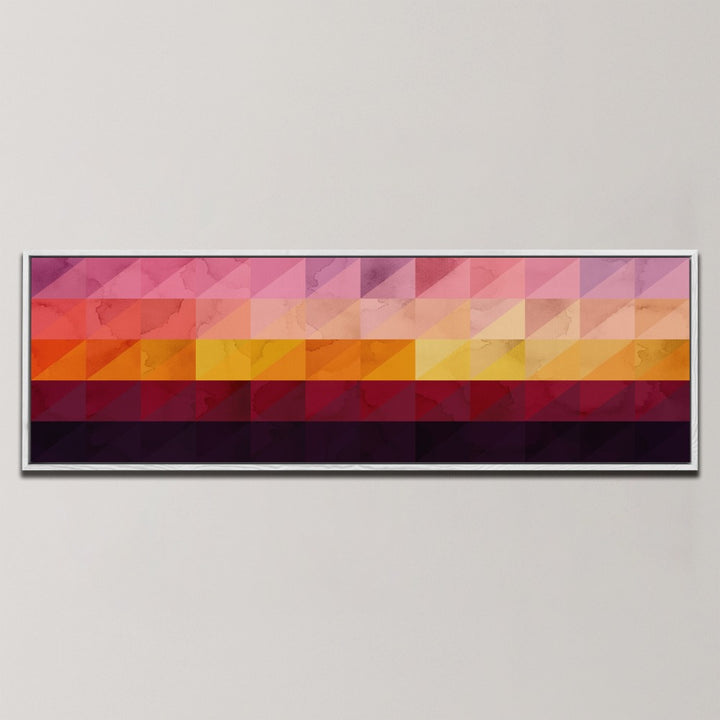 VIBRANT GRADIENT TRIANGLES , PANORAMIC ART