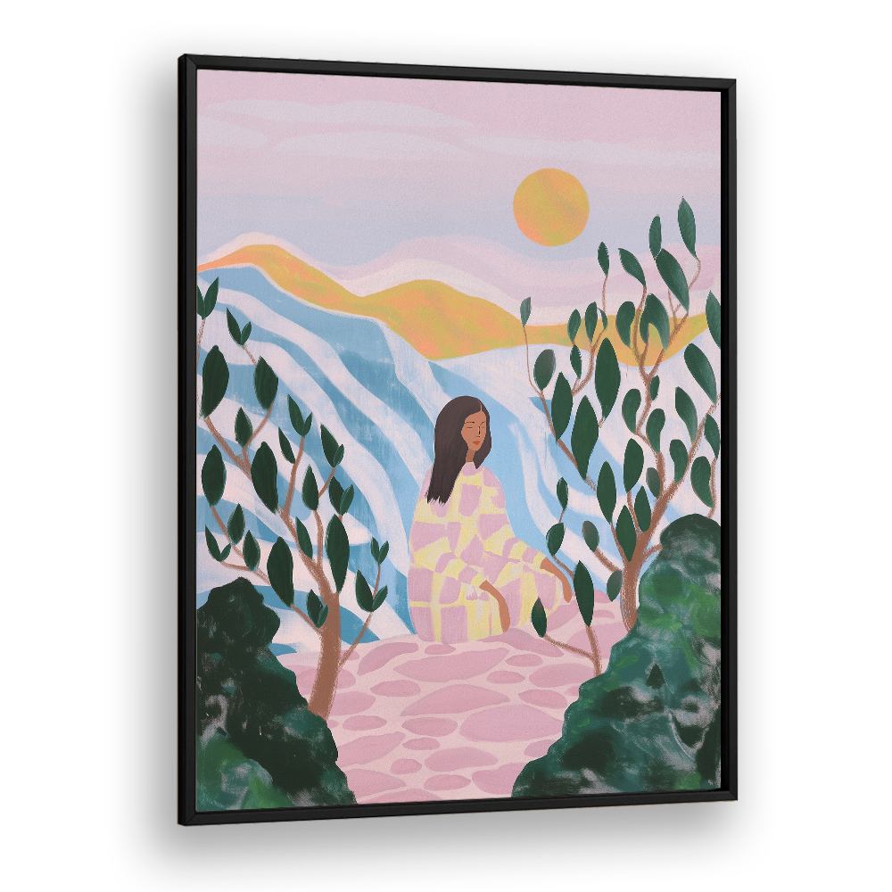WOMAN IN SERENE LANDSCAPE