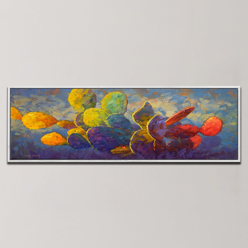 VIBRANT DESERT CACTI , PANORAMIC ART