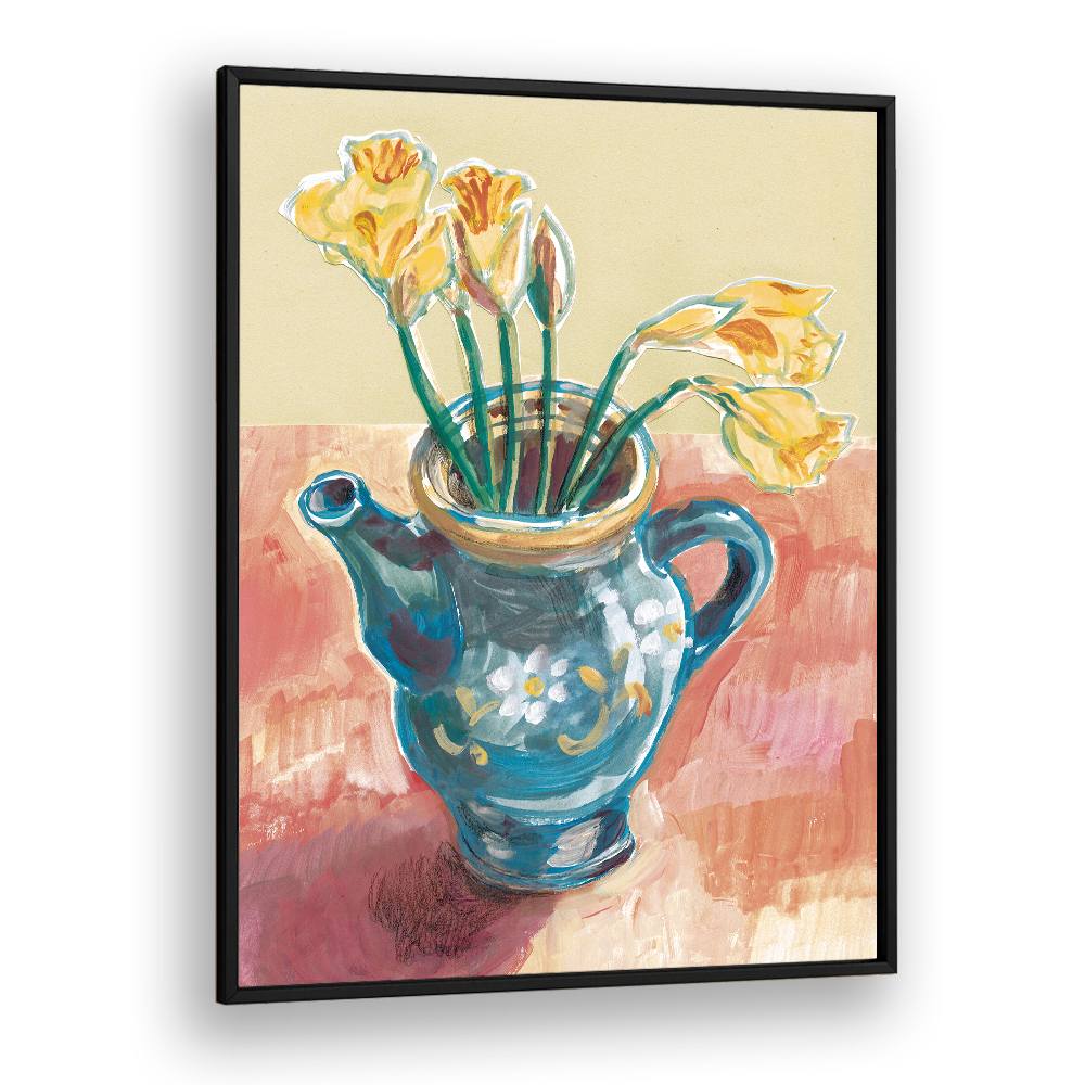 DAFFODILS IN BLUE TEAPOT