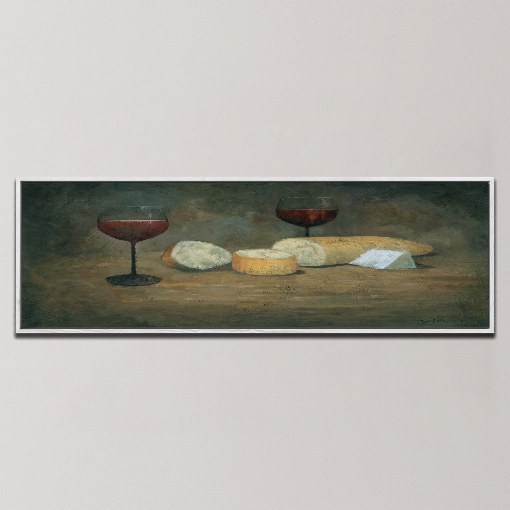RED WINE AND CHEESE , PANORAMIC ART