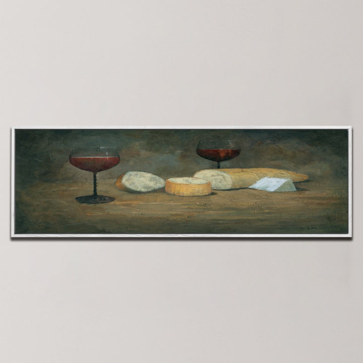 RED WINE AND CHEESE , PANORAMIC ART