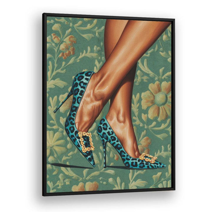 GLAMOROUS BLUE LEOPARD HEELS