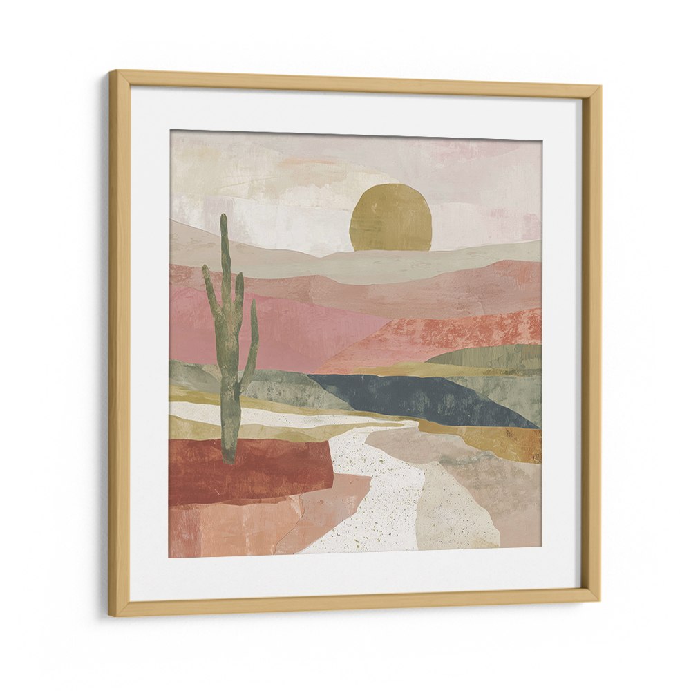 DESERT PATH WITH SAGUARO AND SUN