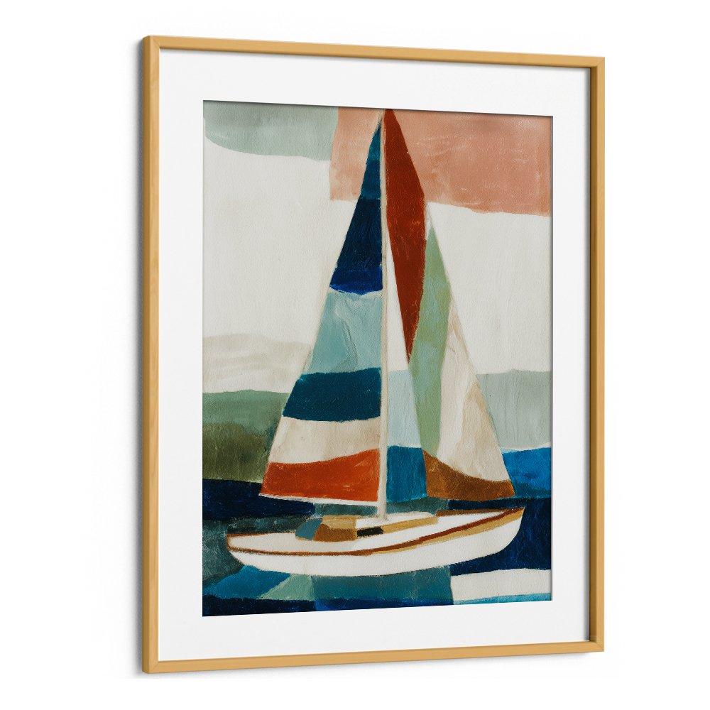 SAILBOAT WITH STRIPED SAILS