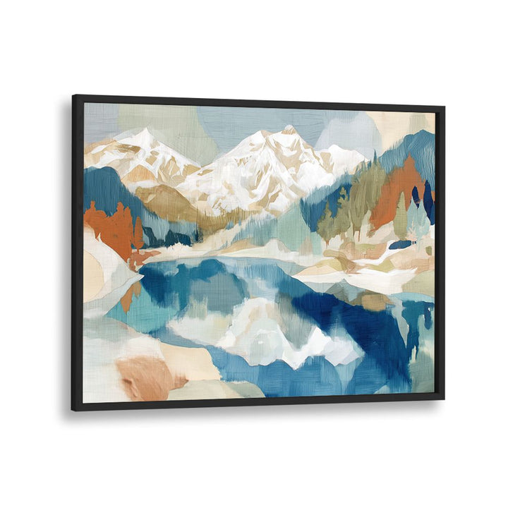 WINTER ALPINE LAKE SCENE