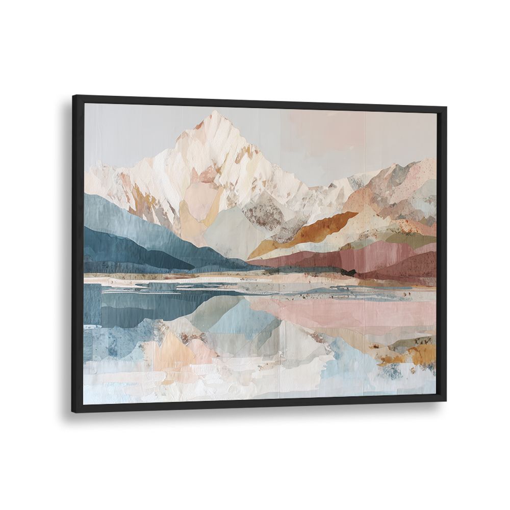 MOUNTAIN MIRROR ON FROZEN LAKE