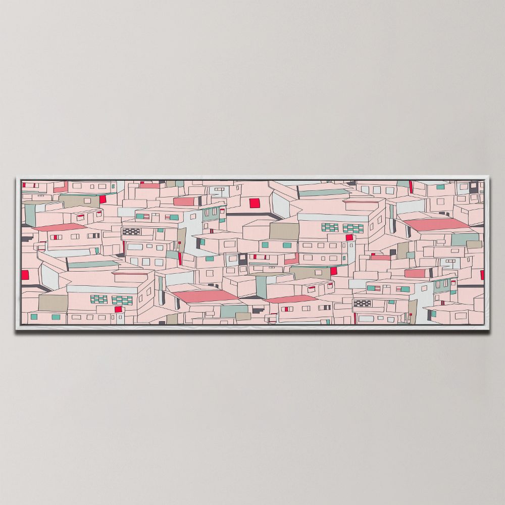 PASTEL URBAN LANDSCAPE , PANORAMIC ART