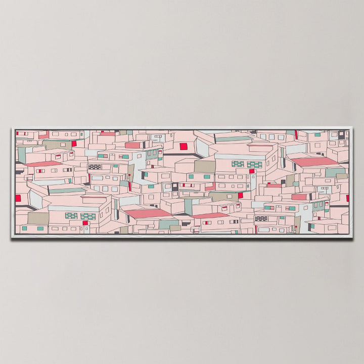 PASTEL URBAN LANDSCAPE , PANORAMIC ART