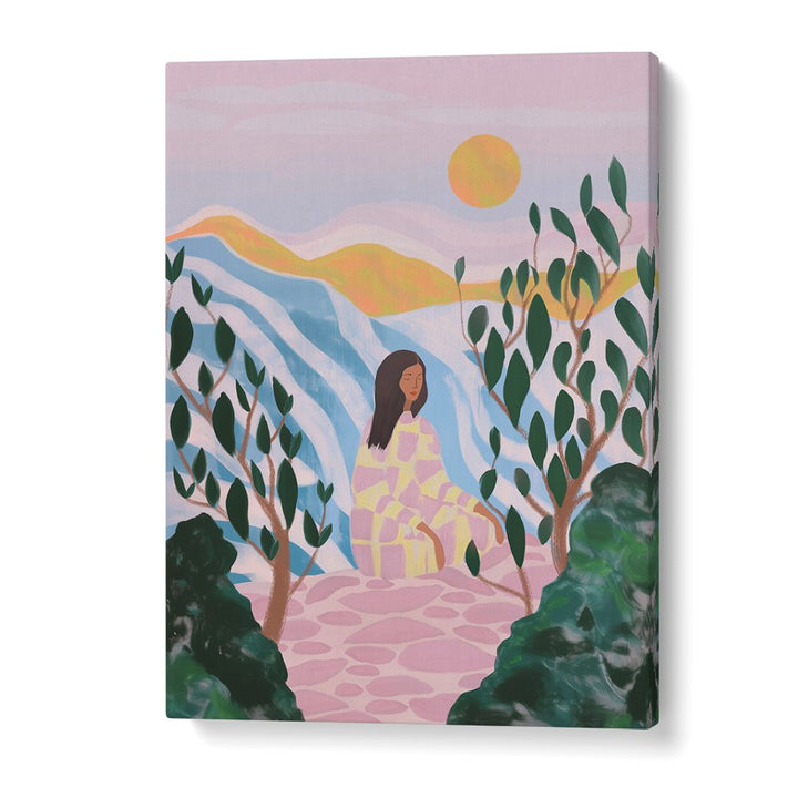 WOMAN IN SERENE LANDSCAPE