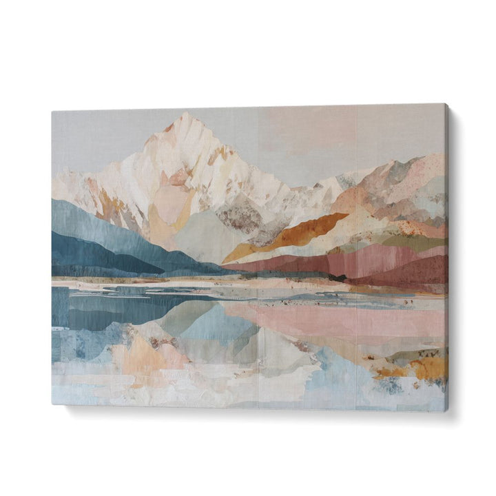 MOUNTAIN MIRROR ON FROZEN LAKE