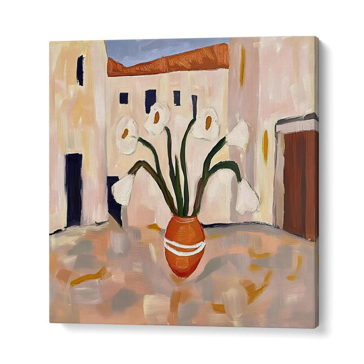 TERRACOTTA POT WHITE FLOWERS