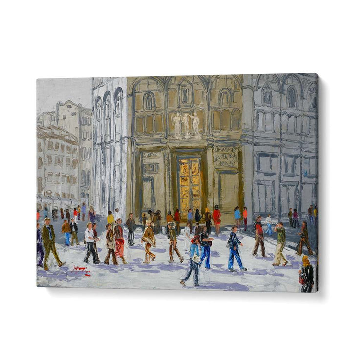 BUSTLING EUROPEAN CITY SQUARE
