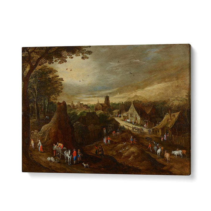 PEOPLE ON FARM , VINTAGE LANDSCAPE