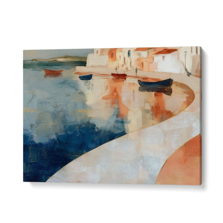 COASTAL VILLAGE WITH FISHING BOATS