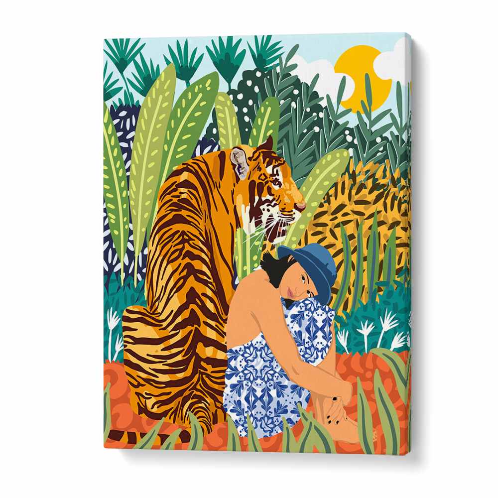 WOMAN TIGER JUNGLE SERENITY