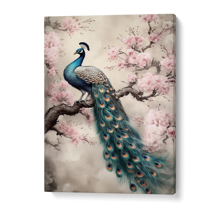 PEACOCK ON BLOSSOM BRANCH