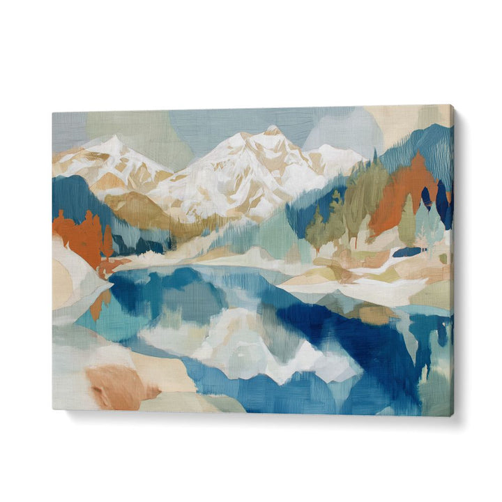 WINTER ALPINE LAKE SCENE